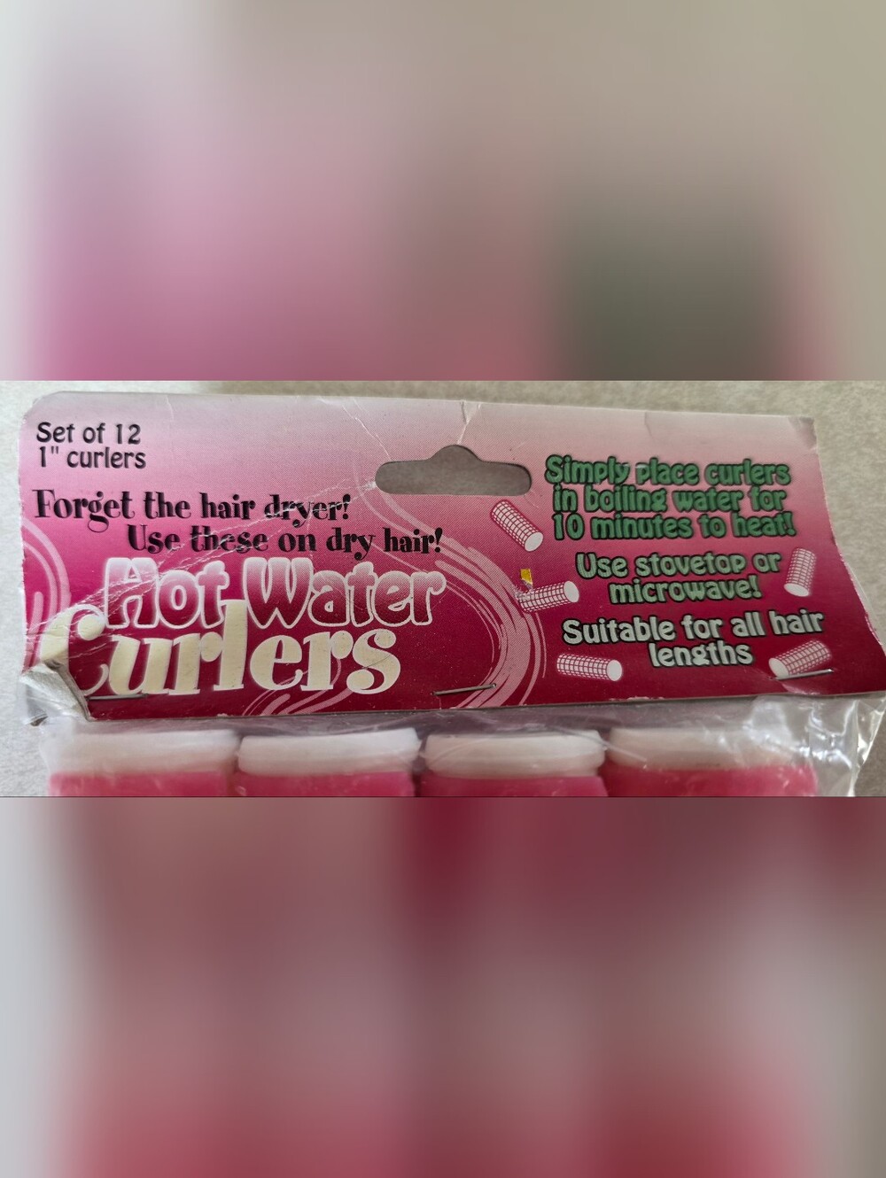 12 New Hot Water Hair Rollers - Safe Curling Rollers For 1 Inch Curls - Picture 2 of 3